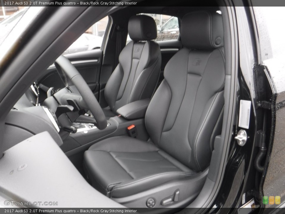 Black/Rock Gray Stitching Interior Front Seat for the 2017 Audi S3 2.0T Premium Plus quattro #117268534