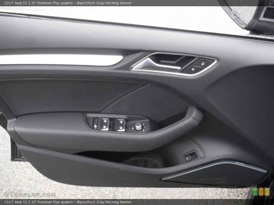 Black/Rock Gray Stitching Interior Door Panel for the 2017 Audi S3 2.0T Premium Plus quattro #117268600