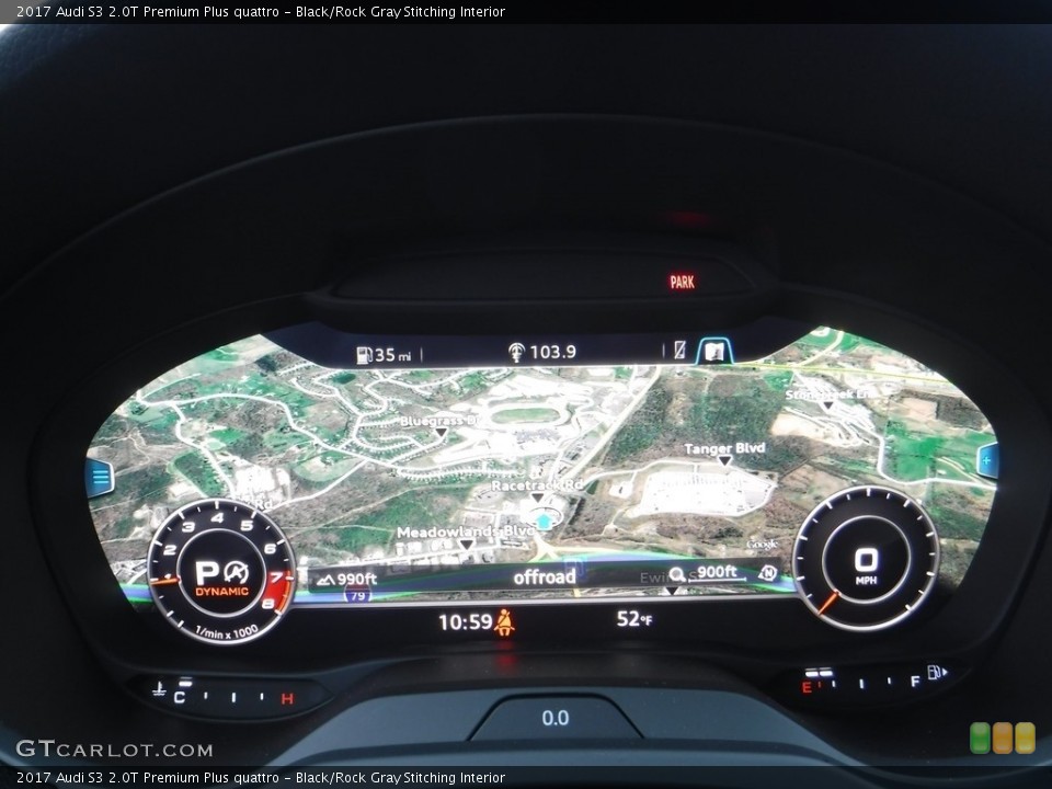 Black/Rock Gray Stitching Interior Navigation for the 2017 Audi S3 2.0T Premium Plus quattro #117268819