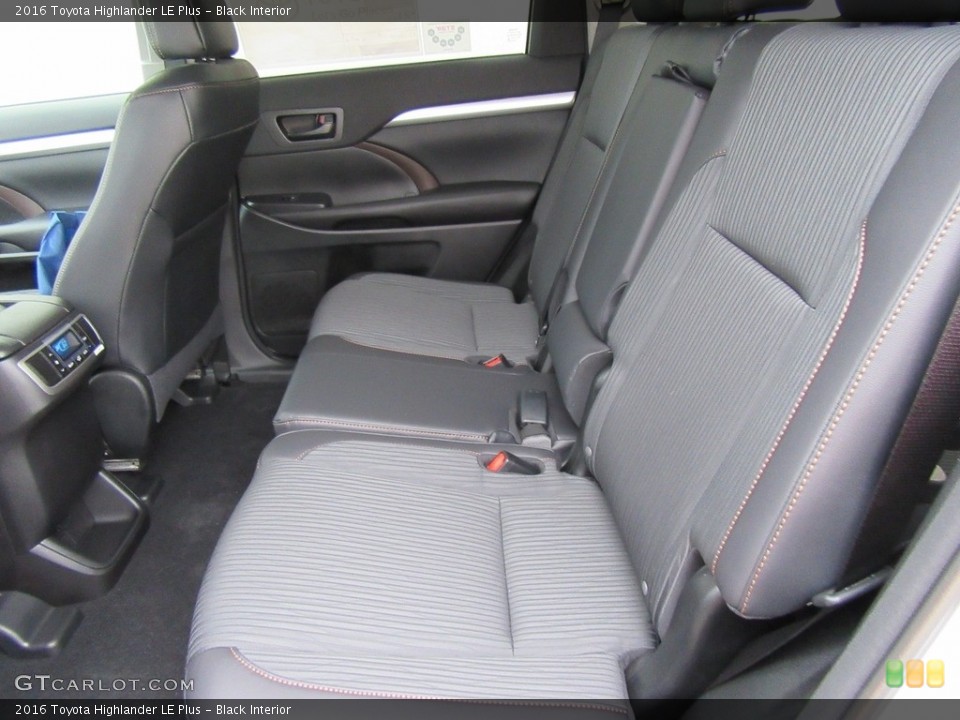 Black Interior Rear Seat for the 2016 Toyota Highlander LE Plus #117288913