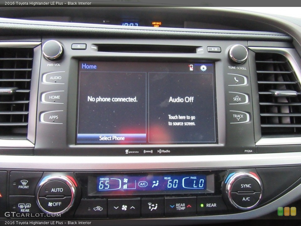Black Interior Controls for the 2016 Toyota Highlander LE Plus #117288970