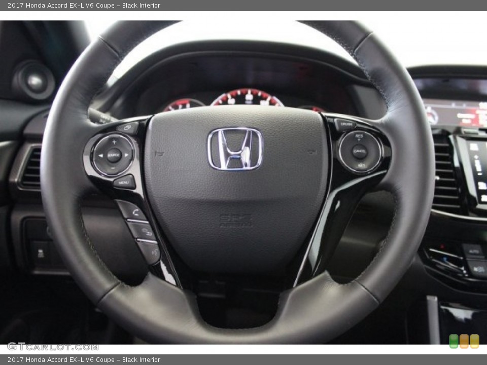 Black Interior Steering Wheel for the 2017 Honda Accord EX-L V6 Coupe #117296799