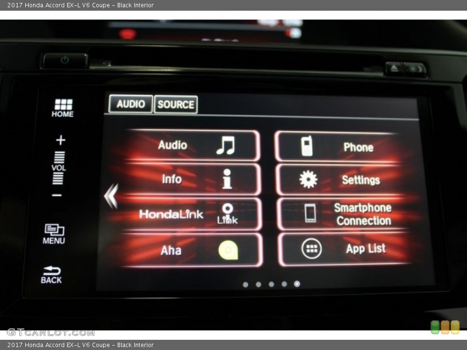Black Interior Audio System for the 2017 Honda Accord EX-L V6 Coupe #117296913