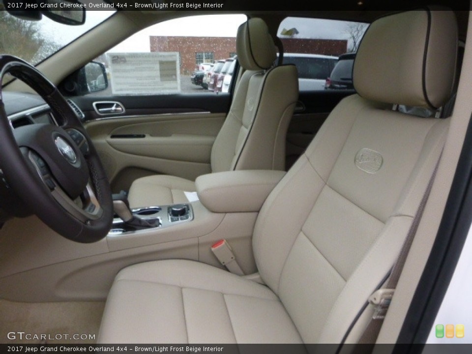 Brown/Light Frost Beige Interior Photo for the 2017 Jeep Grand Cherokee Overland 4x4 #117300627