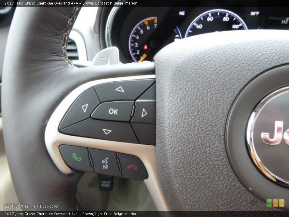 Brown/Light Frost Beige Interior Controls for the 2017 Jeep Grand Cherokee Overland 4x4 #117300771