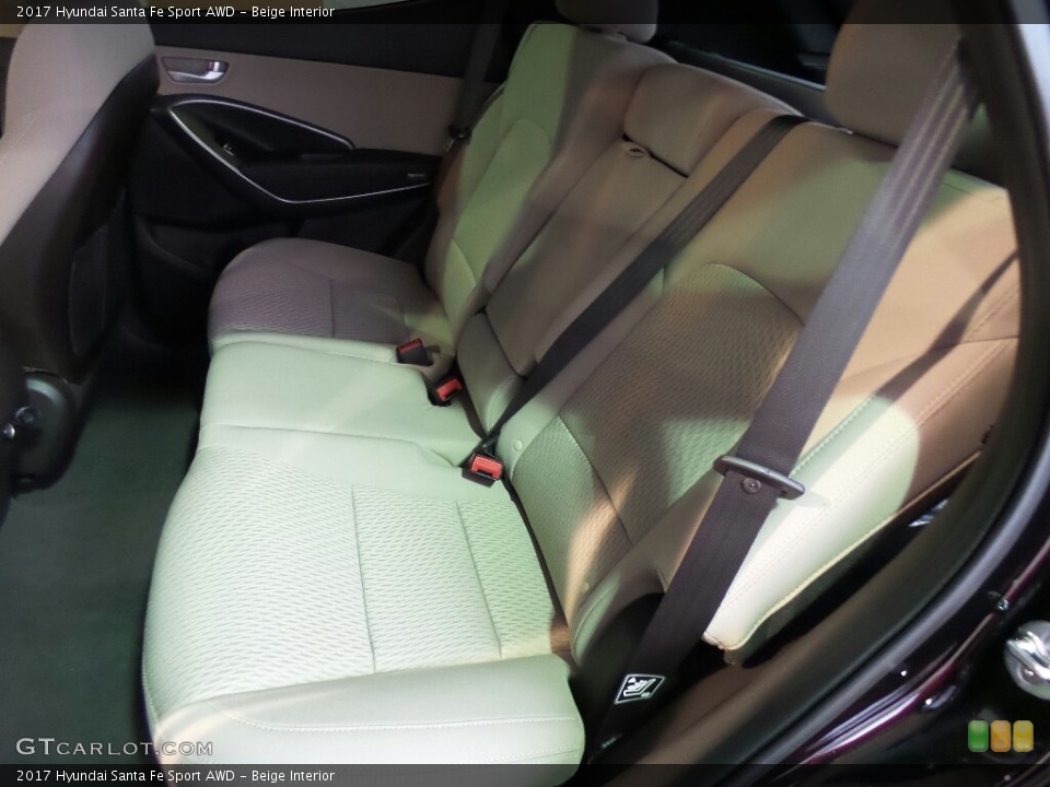 Beige Interior Rear Seat for the 2017 Hyundai Santa Fe Sport AWD #117313713