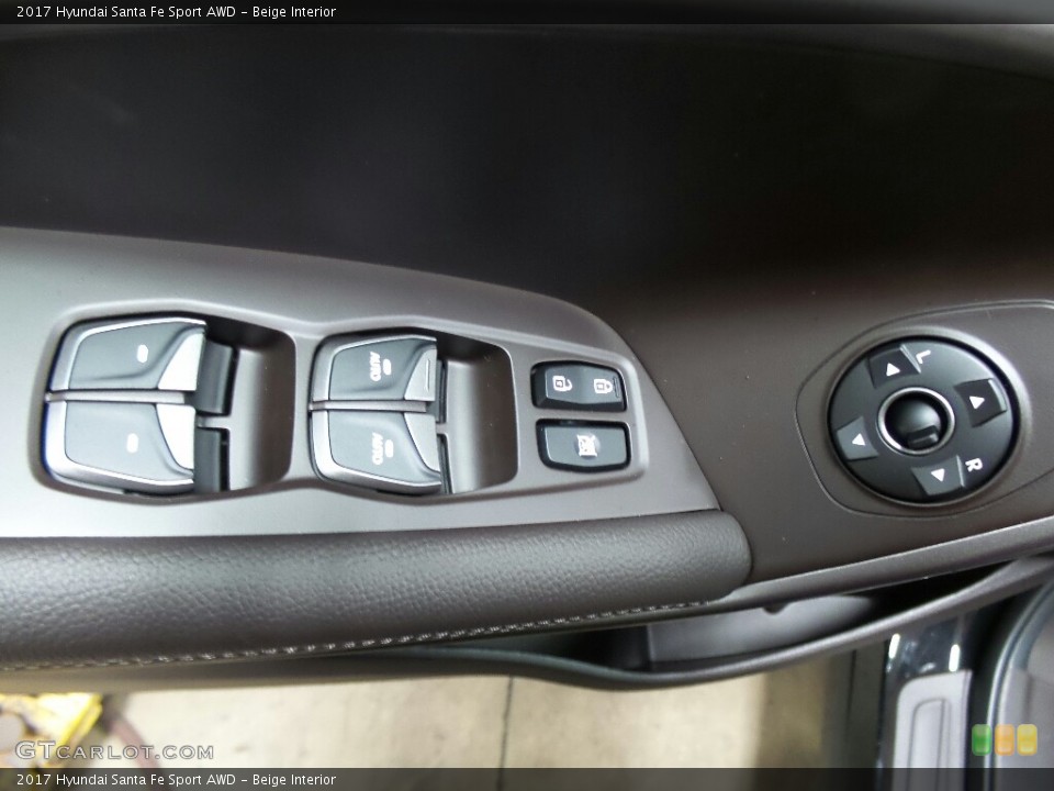 Beige Interior Controls for the 2017 Hyundai Santa Fe Sport AWD #117313800