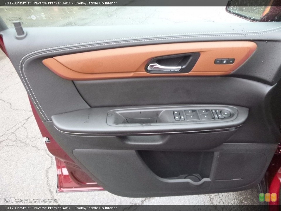 Ebony/Saddle Up Interior Door Panel for the 2017 Chevrolet Traverse Premier AWD #117318828