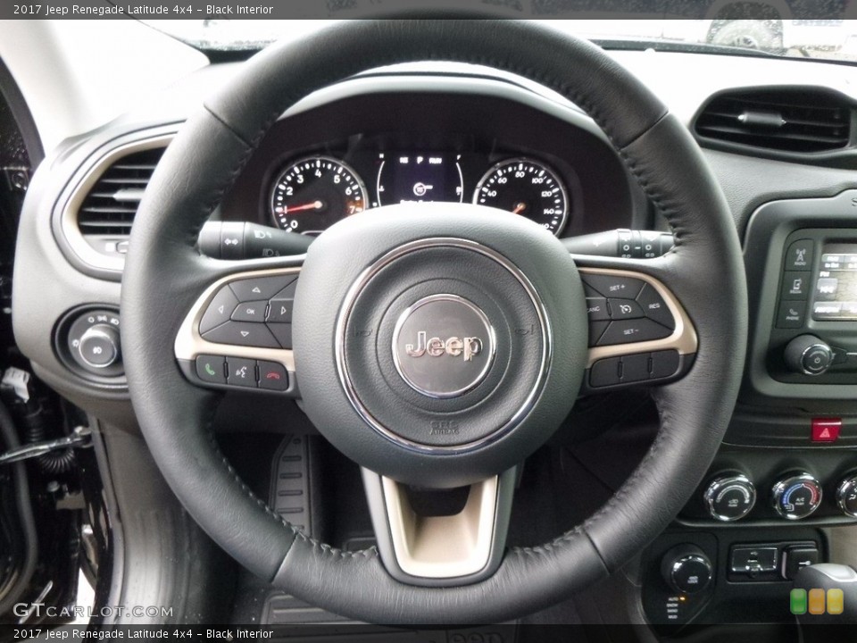 Black Interior Steering Wheel for the 2017 Jeep Renegade Latitude 4x4 #117333103