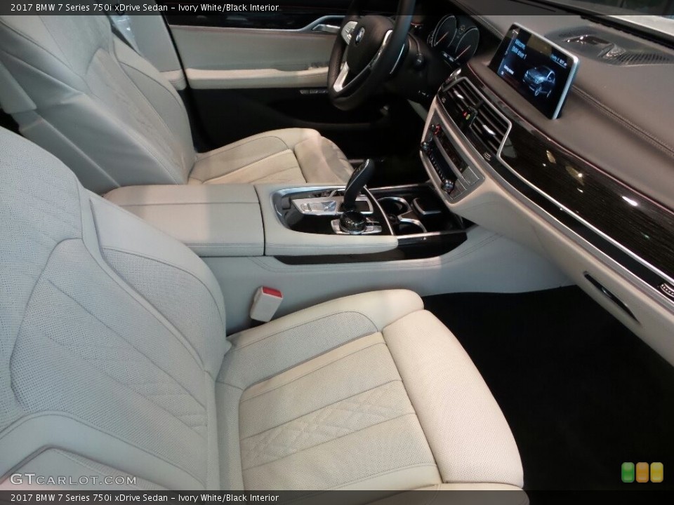 Ivory White/Black Interior Front Seat for the 2017 BMW 7 Series 750i xDrive Sedan #117336919