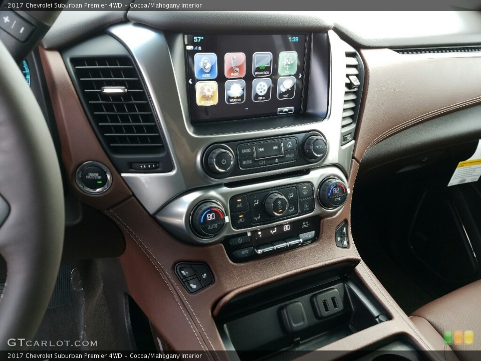Cocoa/Mahogany Interior Controls for the 2017 Chevrolet Suburban Premier 4WD #117339109