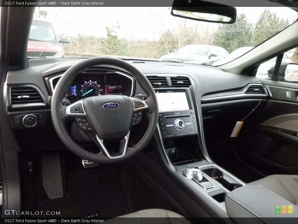 Dark Earth Grey Interior Dashboard for the 2017 Ford Fusion Sport AWD #117346306