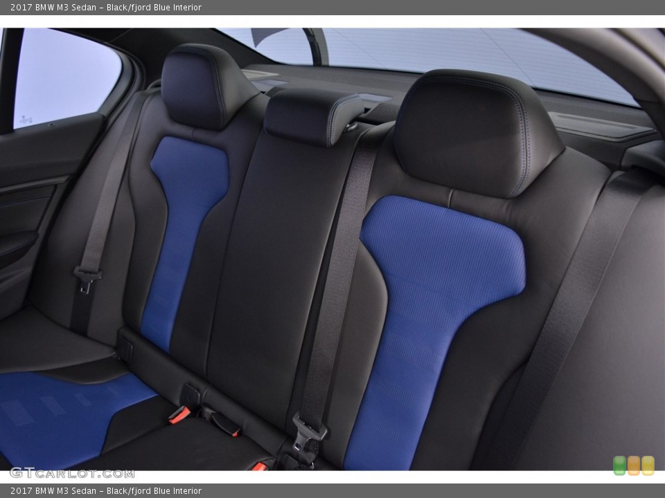 Black/fjord Blue Interior Rear Seat for the 2017 BMW M3 Sedan #117347554