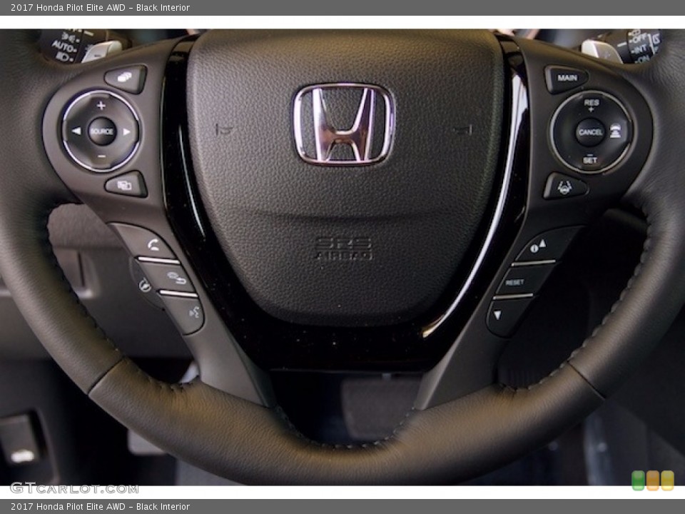 Black Interior Steering Wheel for the 2017 Honda Pilot Elite AWD #117358643