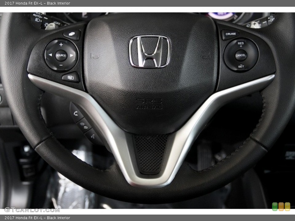Black Interior Steering Wheel for the 2017 Honda Fit EX-L #117359846
