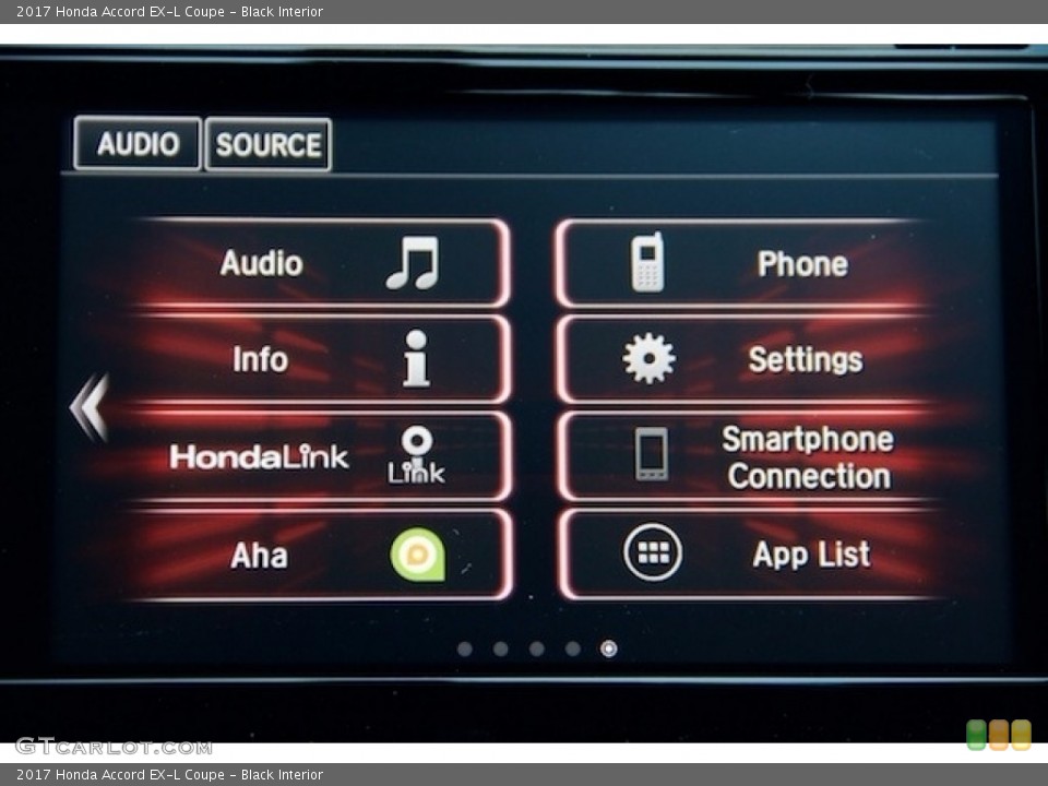 Black Interior Controls for the 2017 Honda Accord EX-L Coupe #117361685