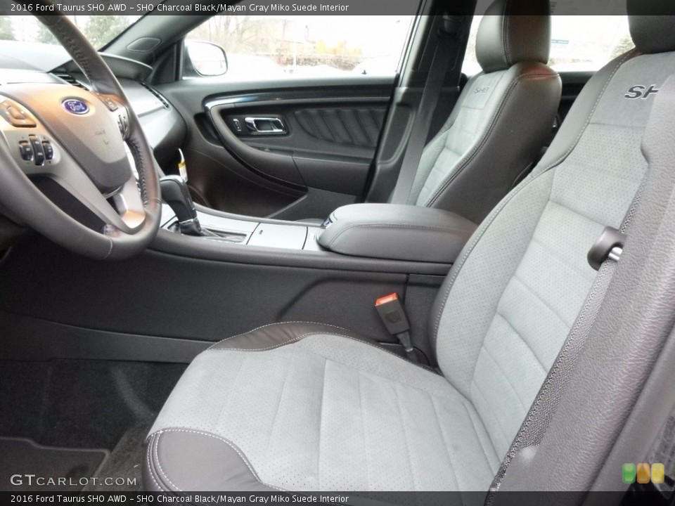 SHO Charcoal Black/Mayan Gray Miko Suede Interior Front Seat for the 2016 Ford Taurus SHO AWD #117394847