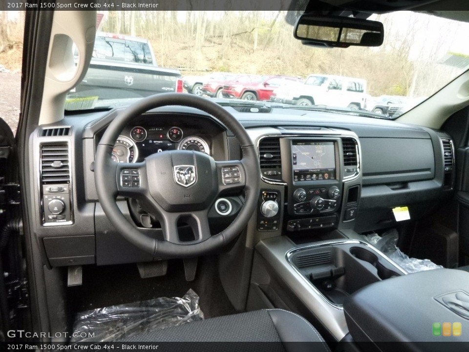 Black Interior Photo for the 2017 Ram 1500 Sport Crew Cab 4x4 #117396590