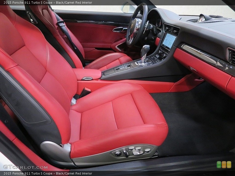 Black/Garnet Red Interior Front Seat for the 2015 Porsche 911 Turbo S Coupe #117422219