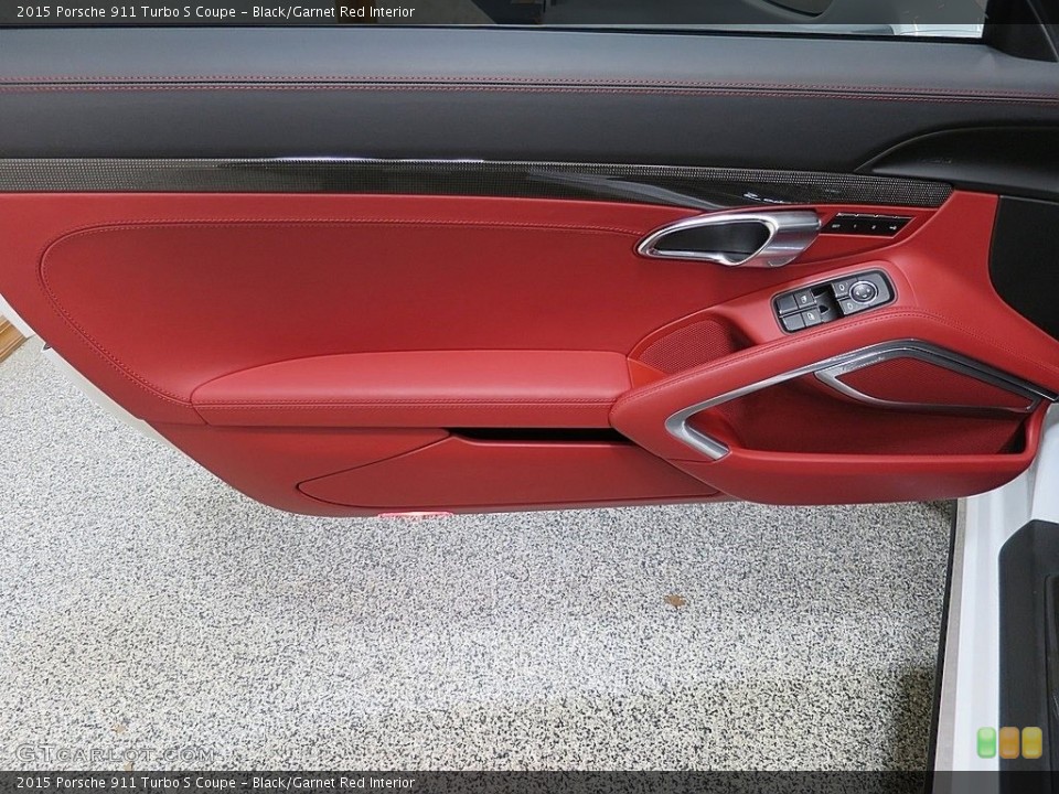 Black/Garnet Red Interior Door Panel for the 2015 Porsche 911 Turbo S Coupe #117422276