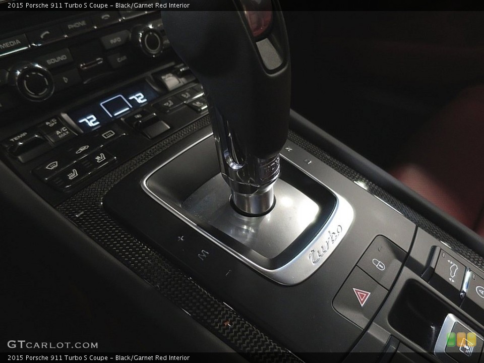 Black/Garnet Red Interior Transmission for the 2015 Porsche 911 Turbo S Coupe #117422390