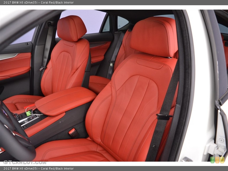 Coral Red/Black 2017 BMW X6 Interiors
