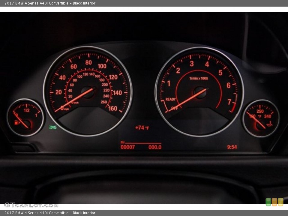 Black Interior Gauges for the 2017 BMW 4 Series 440i Convertible #117431354