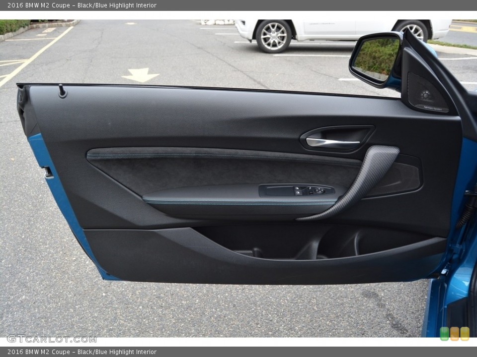 Black/Blue Highlight Interior Door Panel for the 2016 BMW M2 Coupe #117445748