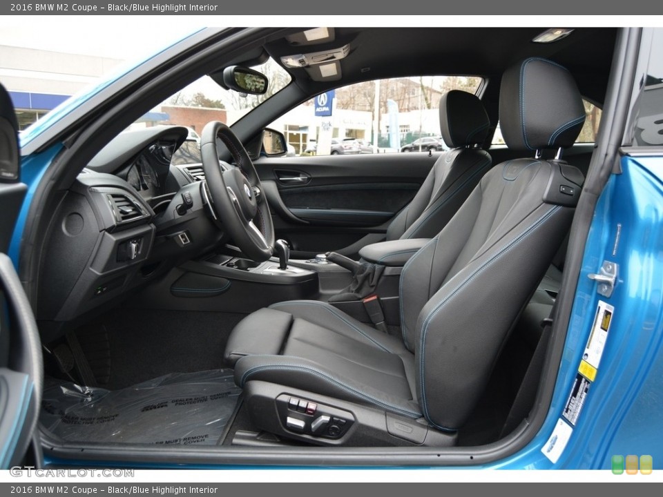Black/Blue Highlight Interior Front Seat for the 2016 BMW M2 Coupe #117445836