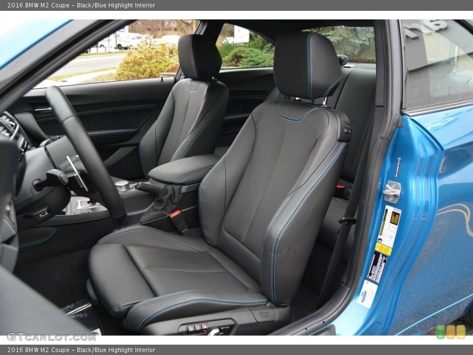 Black/Blue Highlight Interior Front Seat for the 2016 BMW M2 Coupe #117445884