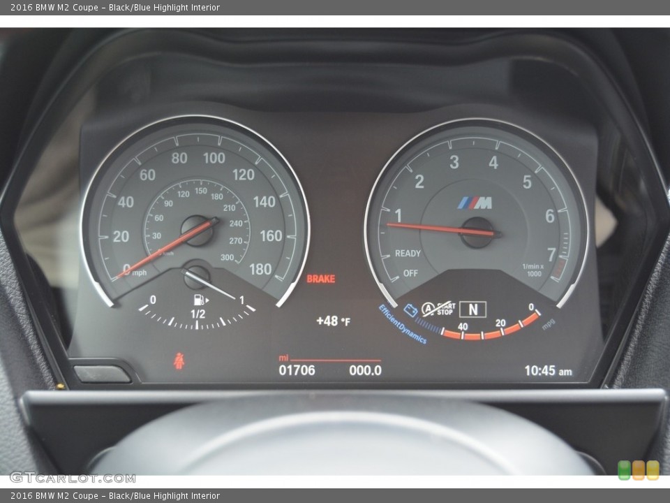 Black/Blue Highlight Interior Gauges for the 2016 BMW M2 Coupe #117446037