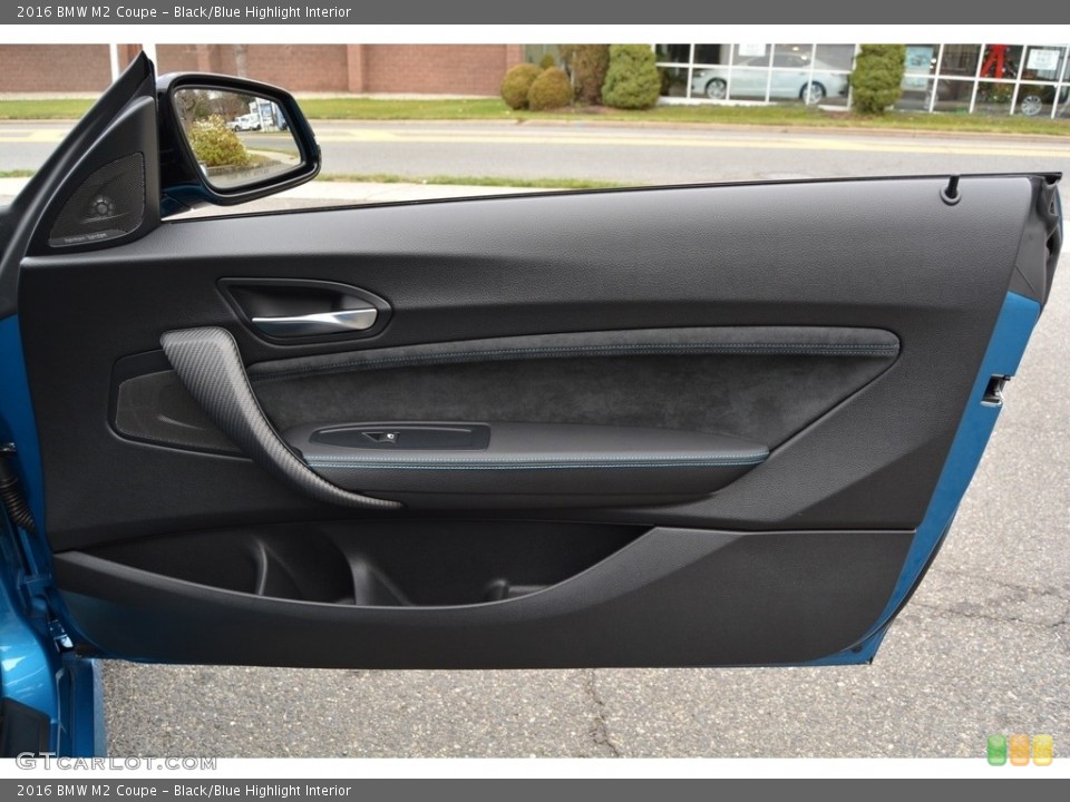 Black/Blue Highlight Interior Door Panel for the 2016 BMW M2 Coupe #117446109