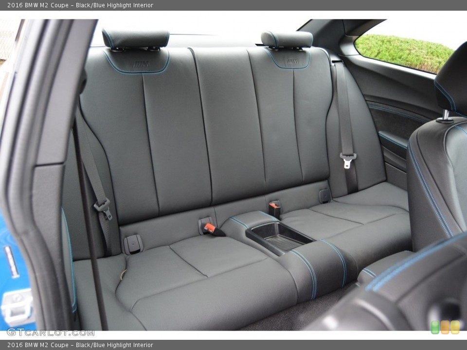 Black/Blue Highlight Interior Rear Seat for the 2016 BMW M2 Coupe #117446133