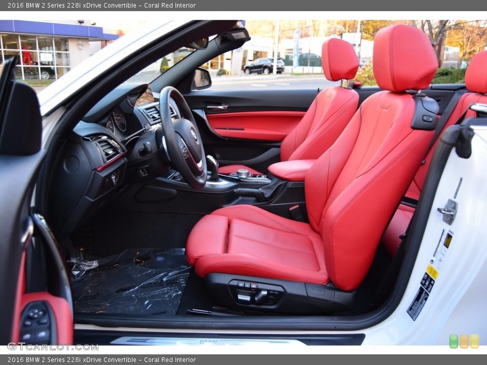 Coral Red Interior Front Seat for the 2016 BMW 2 Series 228i xDrive Convertible #117479393