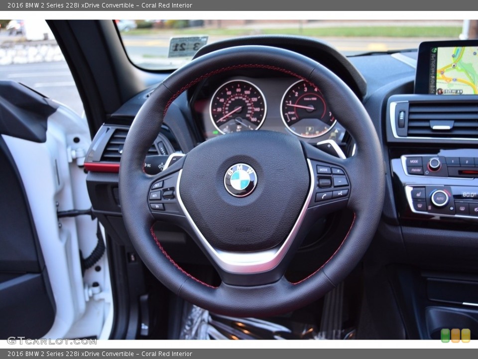 Coral Red Interior Steering Wheel for the 2016 BMW 2 Series 228i xDrive Convertible #117479537