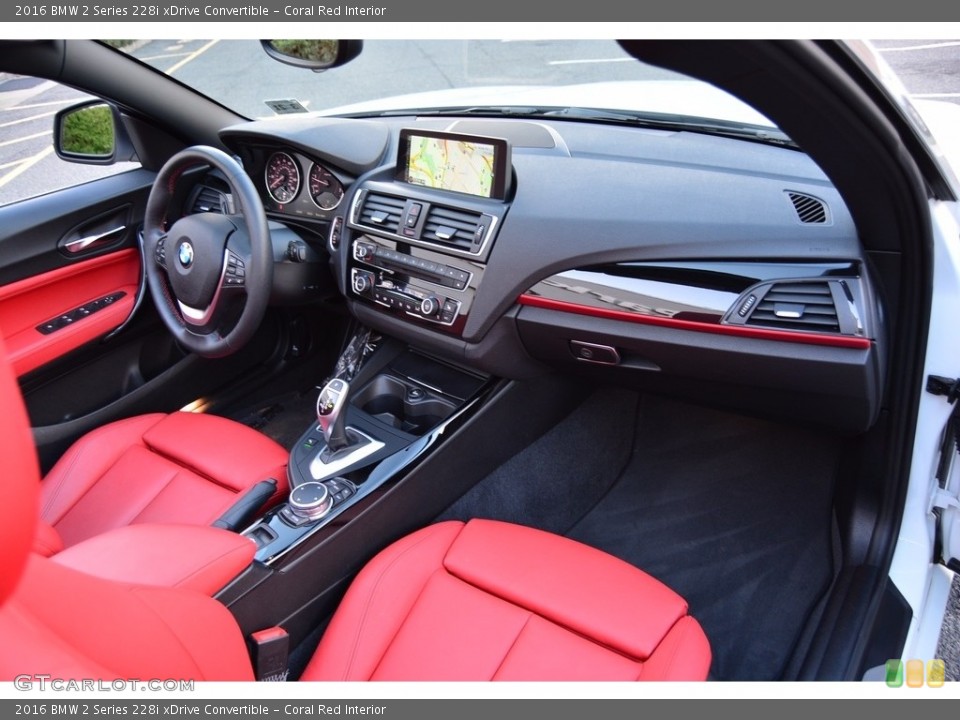 Coral Red Interior Dashboard for the 2016 BMW 2 Series 228i xDrive Convertible #117479738