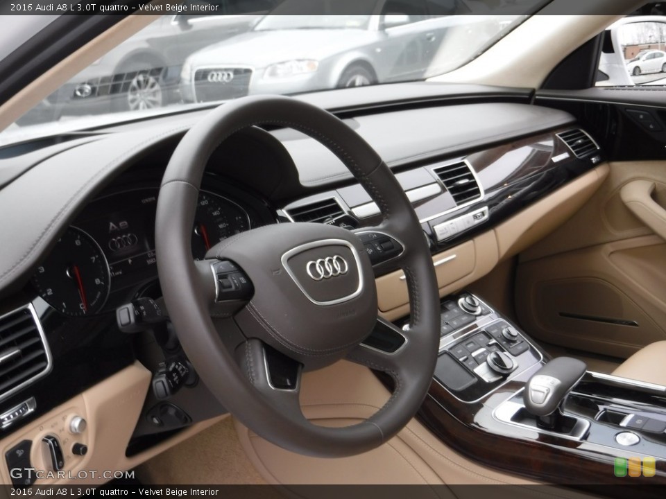 Velvet Beige Interior Dashboard for the 2016 Audi A8 L 3.0T quattro #117487175