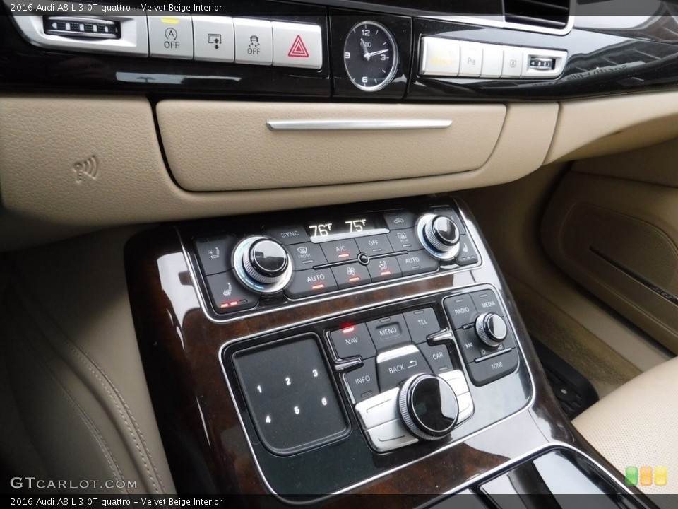 Velvet Beige Interior Controls for the 2016 Audi A8 L 3.0T quattro #117487307