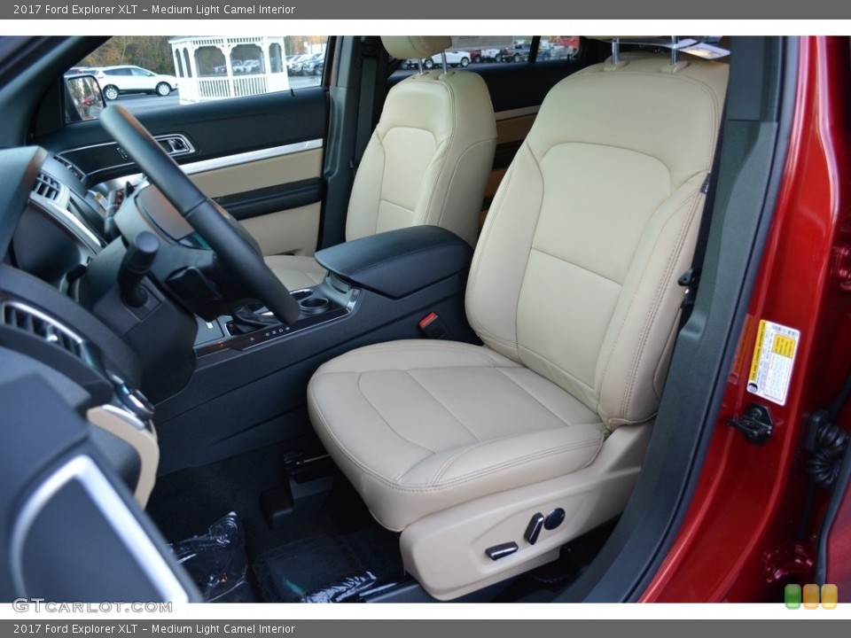 Medium Light Camel Interior Front Seat for the 2017 Ford Explorer XLT #117492875