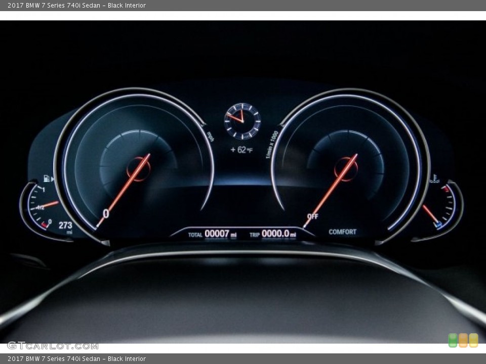 Black Interior Gauges for the 2017 BMW 7 Series 740i Sedan #117500152