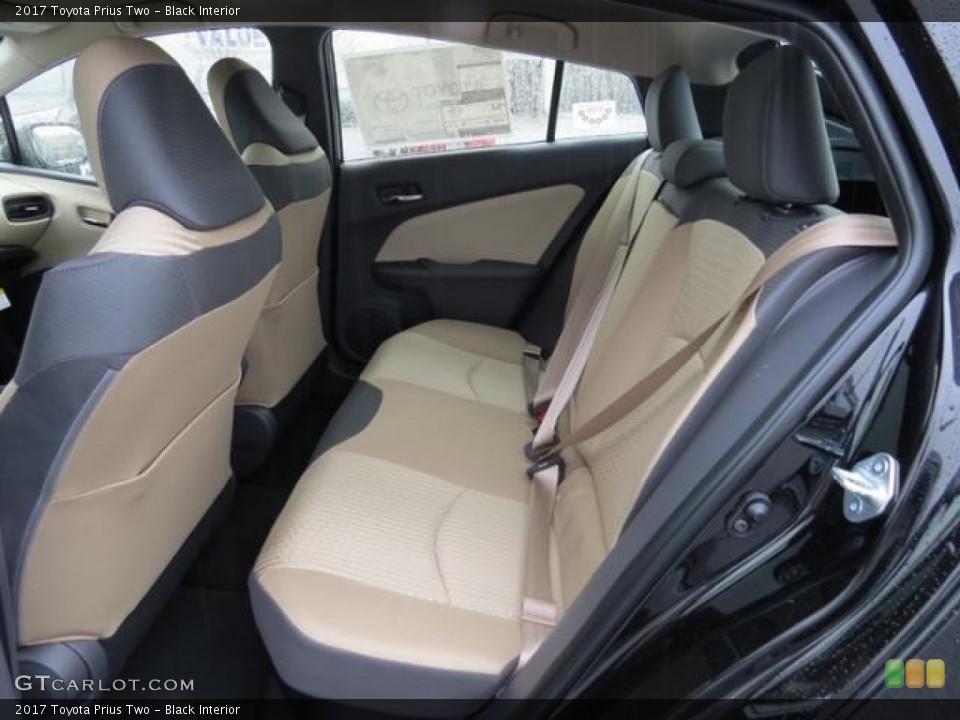 Black Interior Rear Seat for the 2017 Toyota Prius Two #117544004