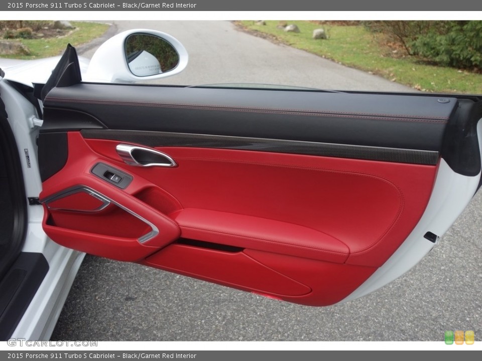 Black/Garnet Red Interior Door Panel for the 2015 Porsche 911 Turbo S Cabriolet #117562856