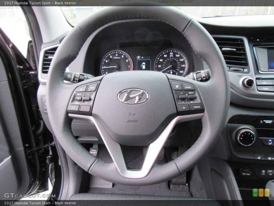 Black Interior Steering Wheel for the 2017 Hyundai Tucson Sport #117566864