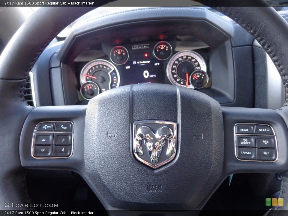 Black Interior Steering Wheel for the 2017 Ram 1500 Sport Regular Cab #117577358