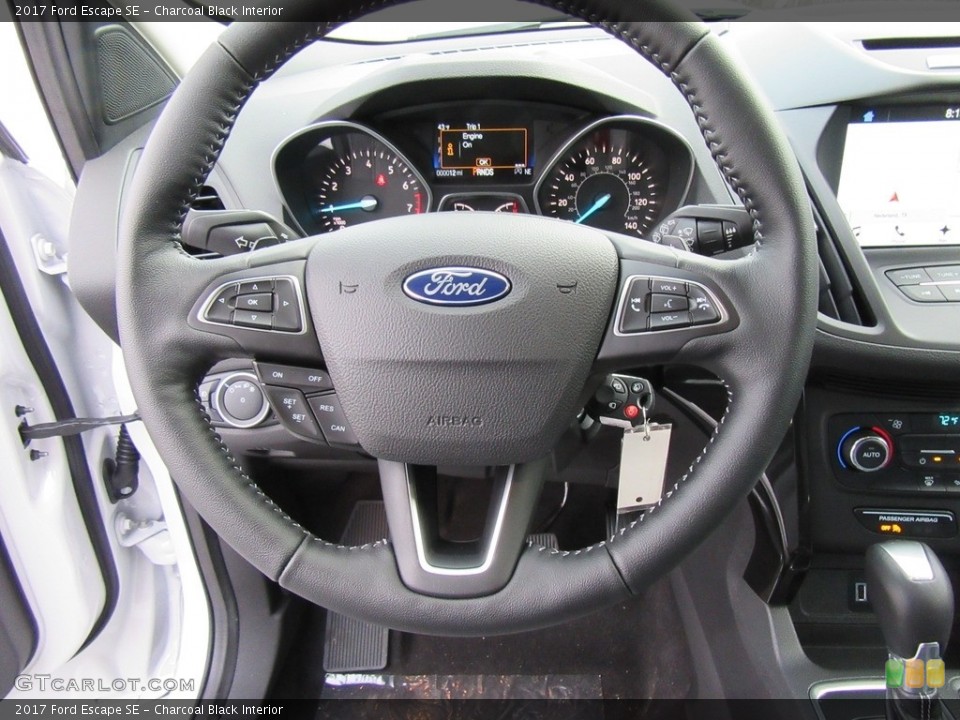 Charcoal Black Interior Steering Wheel for the 2017 Ford Escape SE #117585609