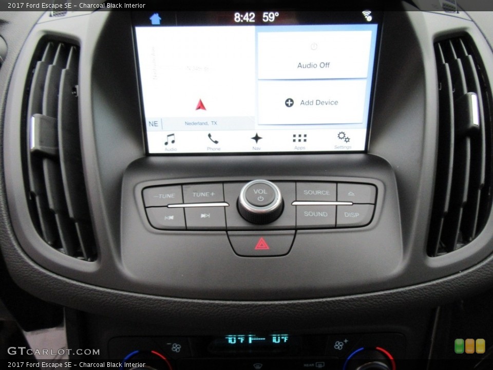Charcoal Black Interior Controls for the 2017 Ford Escape SE #117586404