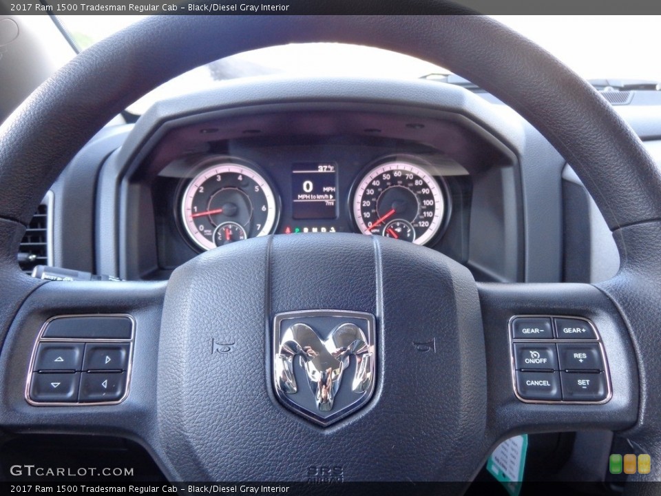 Black/Diesel Gray Interior Steering Wheel for the 2017 Ram 1500 Tradesman Regular Cab #117587268
