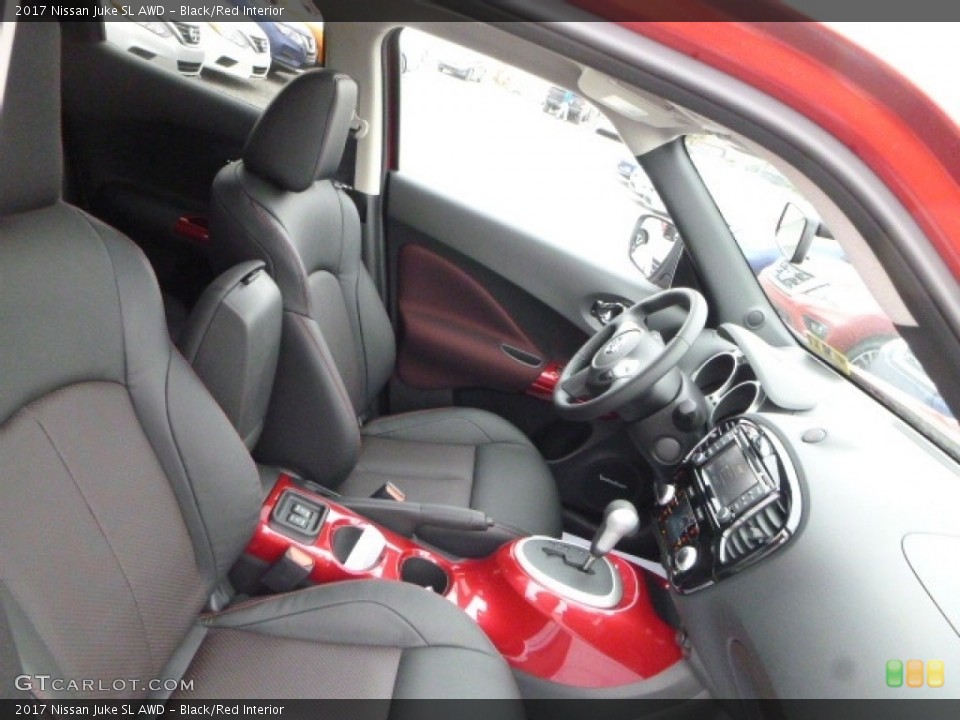 Black/Red Interior Front Seat for the 2017 Nissan Juke SL AWD #117602622