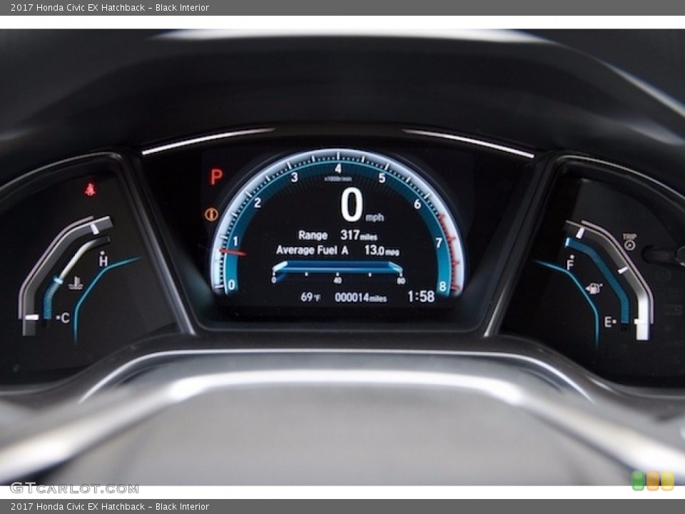 Black Interior Gauges for the 2017 Honda Civic EX Hatchback #117633122