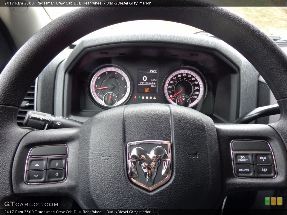 Black/Diesel Gray Interior Steering Wheel for the 2017 Ram 3500 Tradesman Crew Cab Dual Rear Wheel #117653667